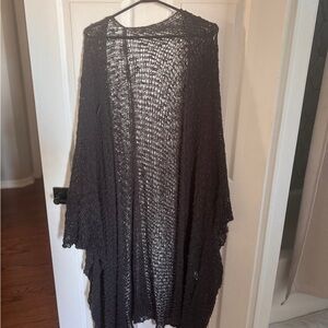Black Open Knit Cardigan
